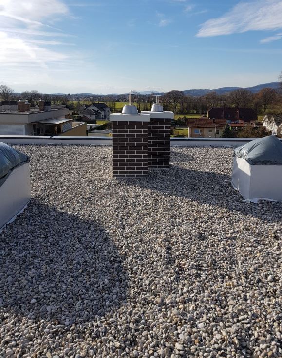 Obložni elementi za plinske dimnike v stanovanjskem naselju Rače