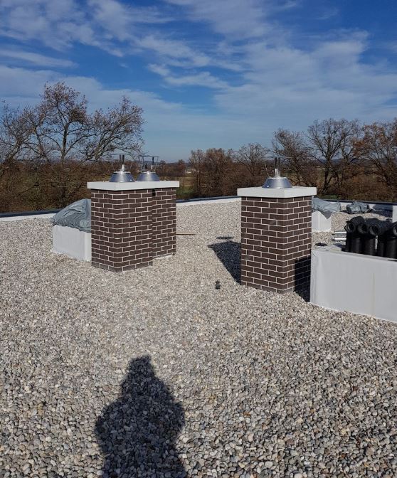 Obložni elementi za plinske dimnike v stanovanjskem naselju Rače