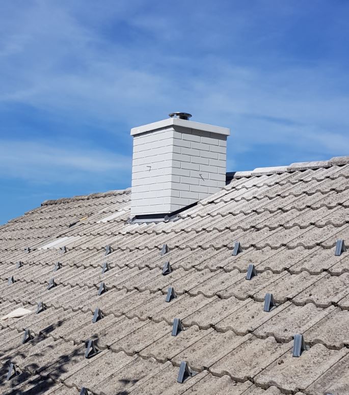 Obložni elementi za plinske dimnike v stanovanjskem naselju Rače